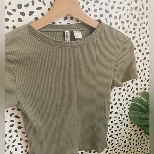 H&M Green Cami Cropped Top